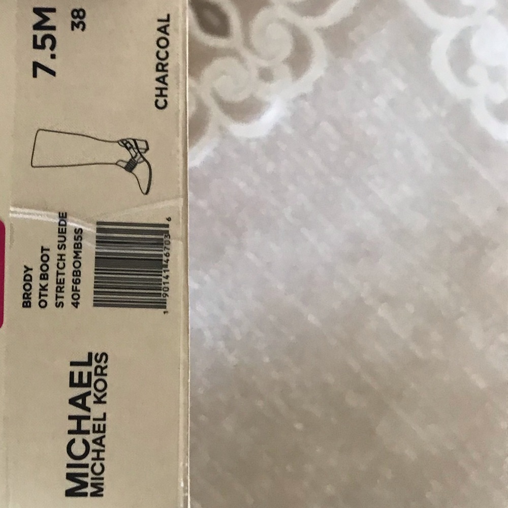 NWT Michael Kors Brody Stretch Suede Charcoal Boot - Picture 6 of 6